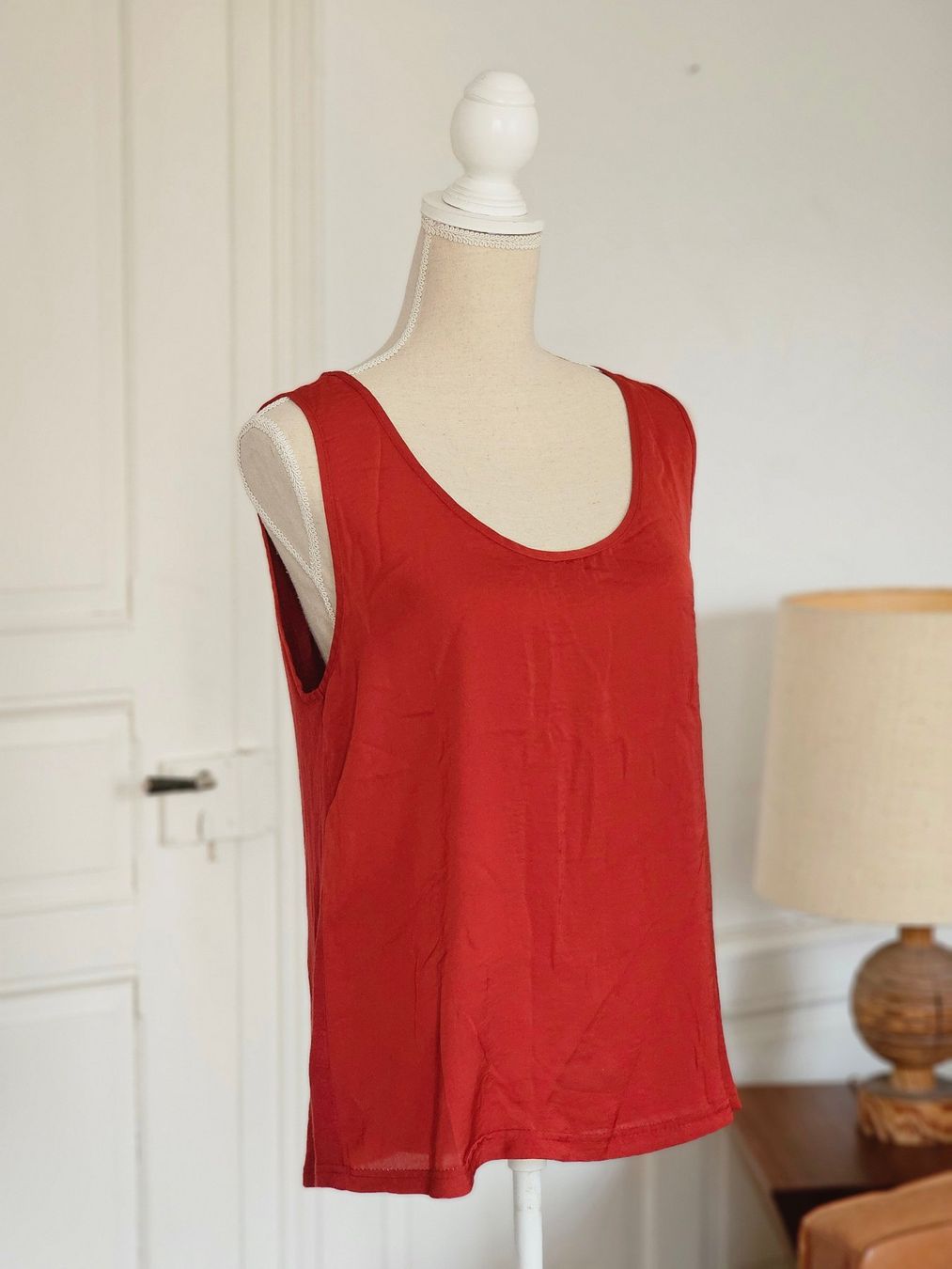 Top: Sommer Rotes Surkana Top, Grösse M/L – Usato da Ried-Brig venduto da Zzyzx