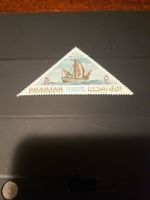 Timbre triangulaire Sharjah, 5 NP, bateau, rare !