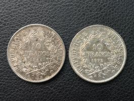 Frankreich 10 Francs Silber 1965 und 1972