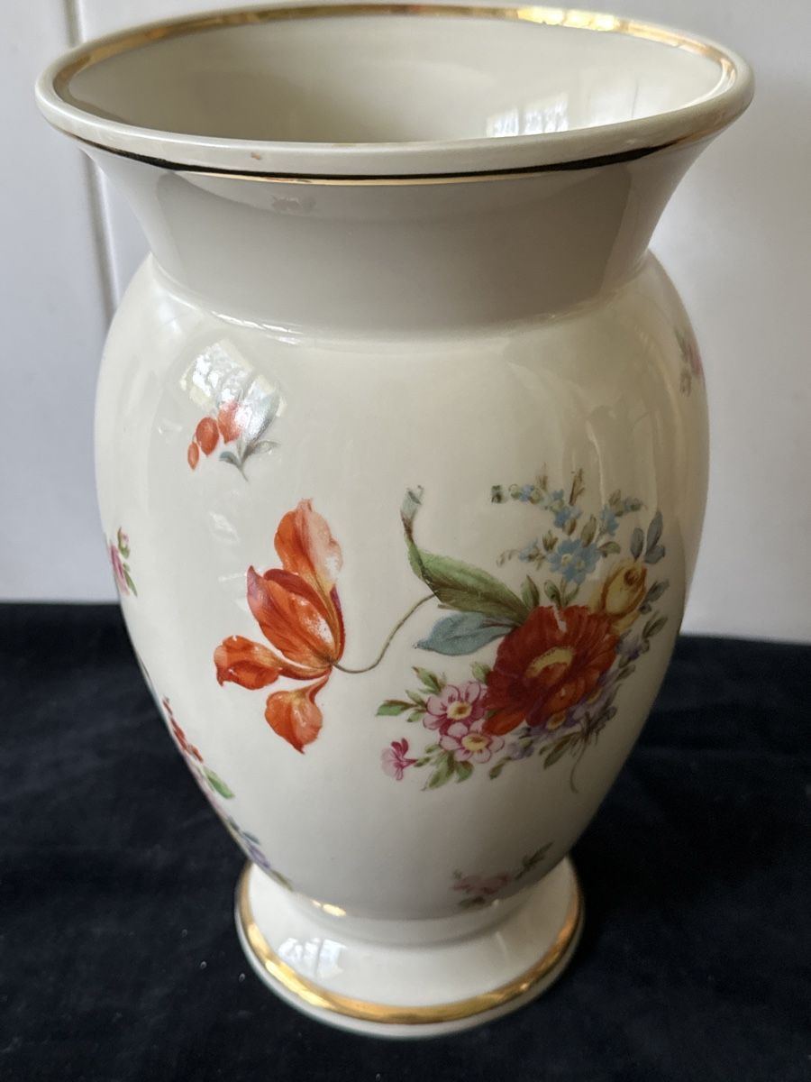 Vasen & Gefässe: Blumen - Vase,  Langenthal  1937 mit Blumen-Muster – Gebraucht aus Zürich von Chaeffeler 1