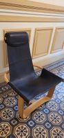 Fauteuil Manta, Ingmar Relling vintage en cuir noir, Norvège