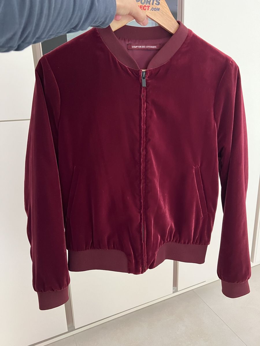Comptoir des Cotonniers Giacche: Burgundy Velvet Bomber, S – Nuovo (secondo la descrizione) da Corsier GE venduto da Karol_save_planet 5