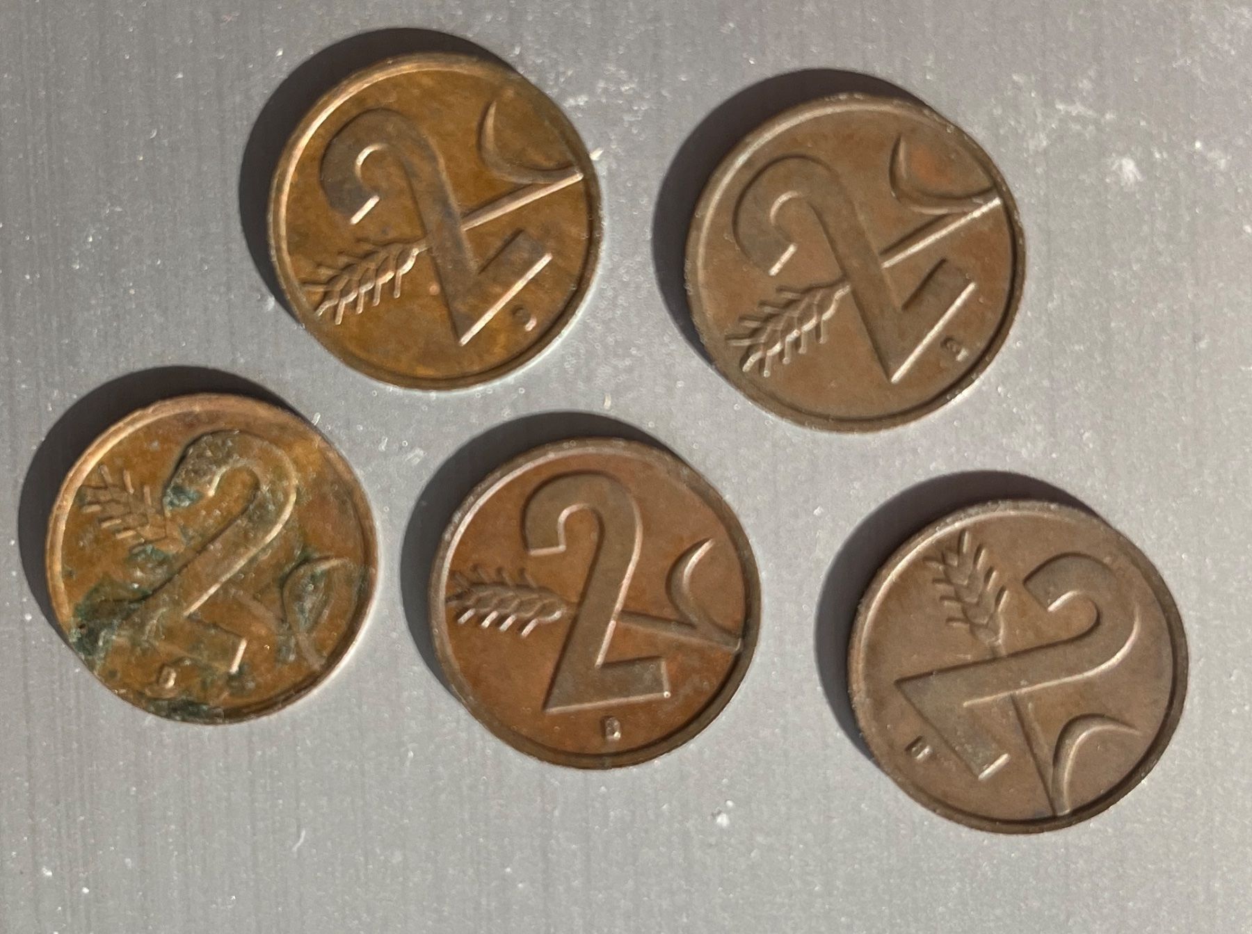 Alle Münzen: 5 x 2 Rappen 1951  Schweizer Münzen – Gebraucht aus Stetten AG von Brissago25 1