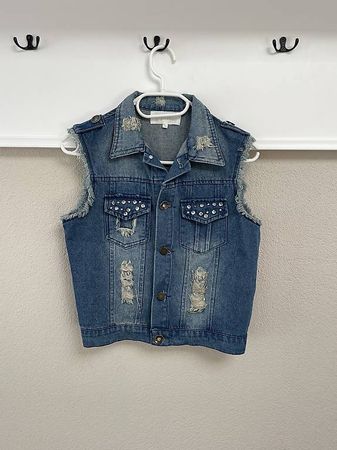 Jeansweste im Destroyed-Look  Größe S/M