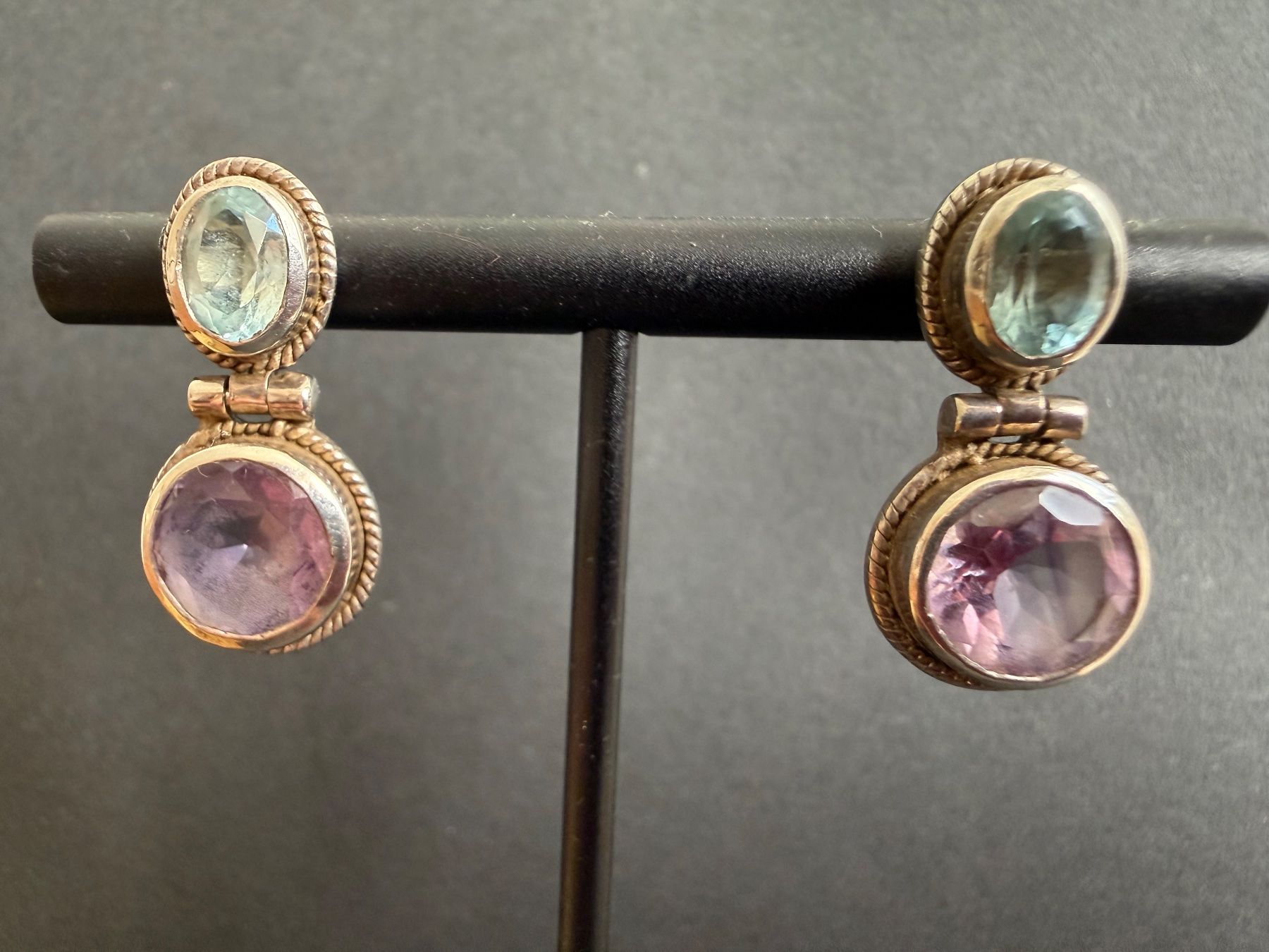 Orecchini pendenti & Orecchini a lobo: Silber Ohrstecker mit Topas und Amethyst 925 – Usato da Spiegel b. Bern venduto da Rogger72