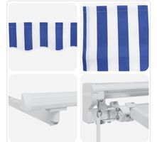 Gelenkarmmarkise blau-weiss gestreift 400x300 cm neu