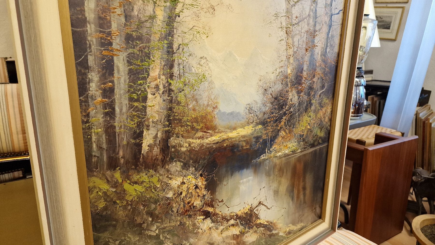 Dipinti: Ölgemälde Flusslandschaft, signiert, Herbst-Impression! – Usato da BERN venduto da Intarsia 4