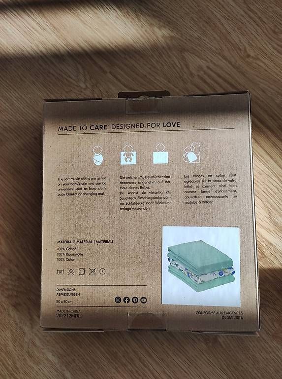 Secchi per pannolini & Pannolini: NEU 3 Stück Mullwindel 80x80 cm – Nuovo e nell'imballaggio originale da Worb venduto da jun_fj8w 3