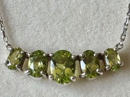 Peridot Ketten-Anhänger, Silber 925, NEU