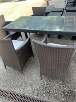 Gartenmöbel Set Rattan Optik Tisch 4 Stühle 6 Hocker 