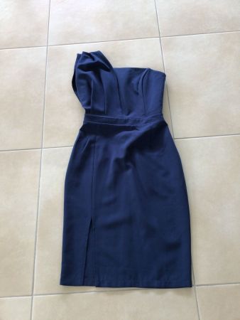 Elegantes Kleid, One-Shoulder, dunkelblau, Gr. S