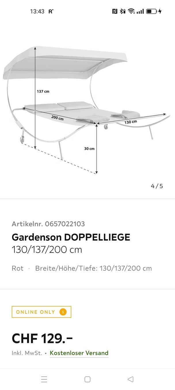 Chaises longues: Gartenliege NEU – Neuf avec emballage d'origine à Uster par isus30 5