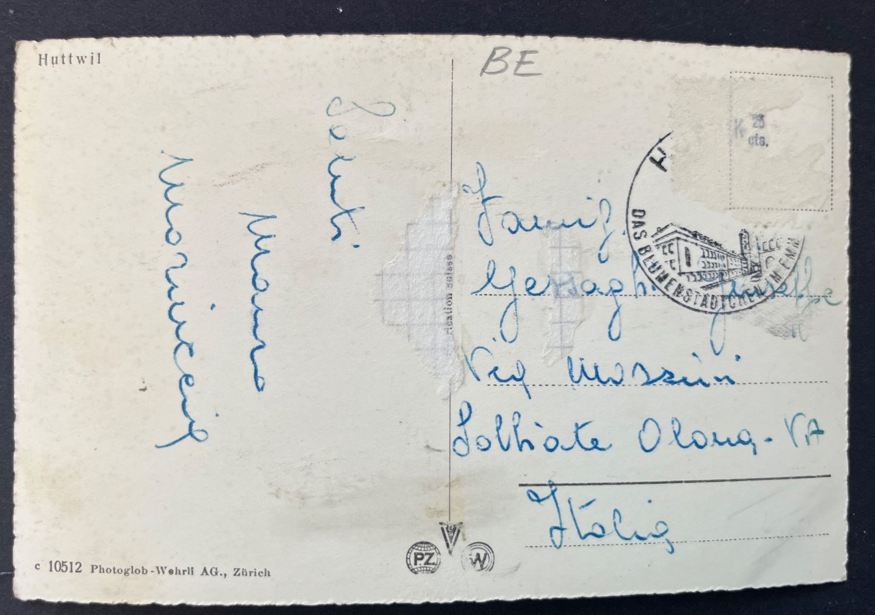 Cartoline postali: Huttwil, Strasse Ort, Uhren Dubach, ca. 1950 – Usato da Ostermundigen venduto da DaxKarten-75 1