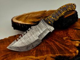 Geprüft! 1A Knife Faltenstahl DAMASCUS Damast Jagd Messer