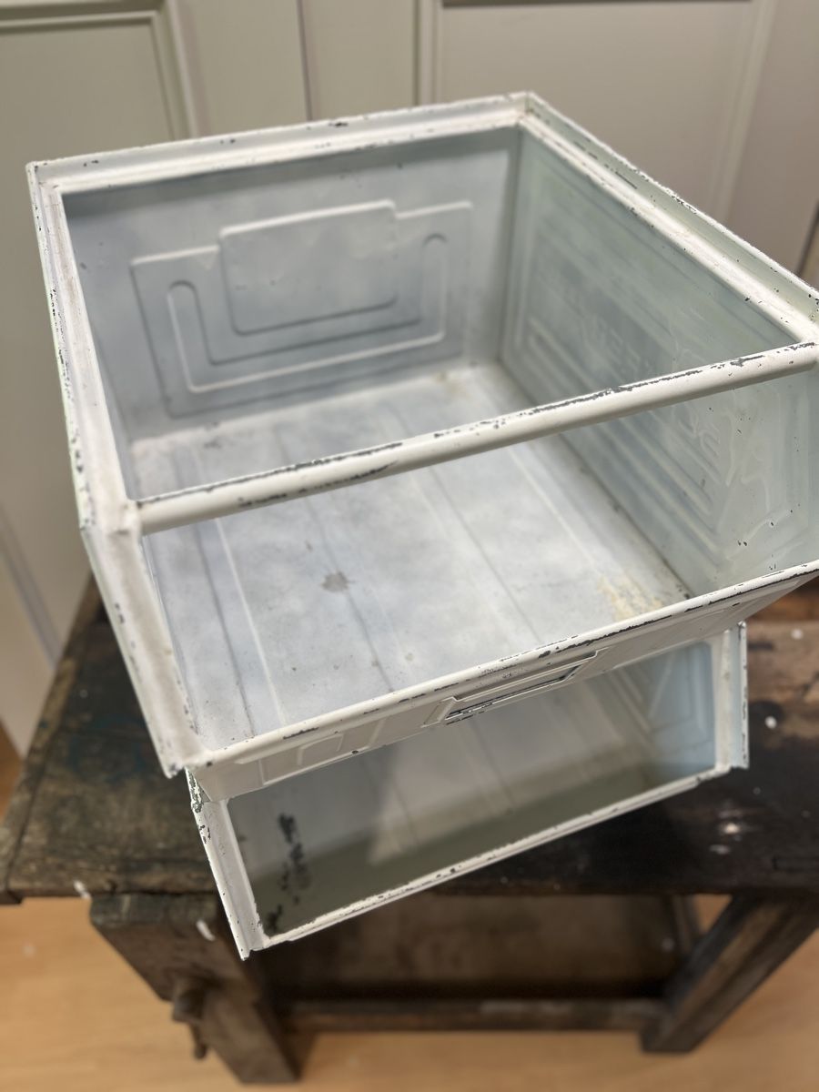 Casse di trasporto: Aufbewarungsbox Metallkiste weiss – Usato da Sirnach venduto da dasrosahaus 4