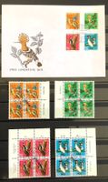 1971  Pro Juventute Vögel  Satzbriez + 4er Serie ET - Tabs