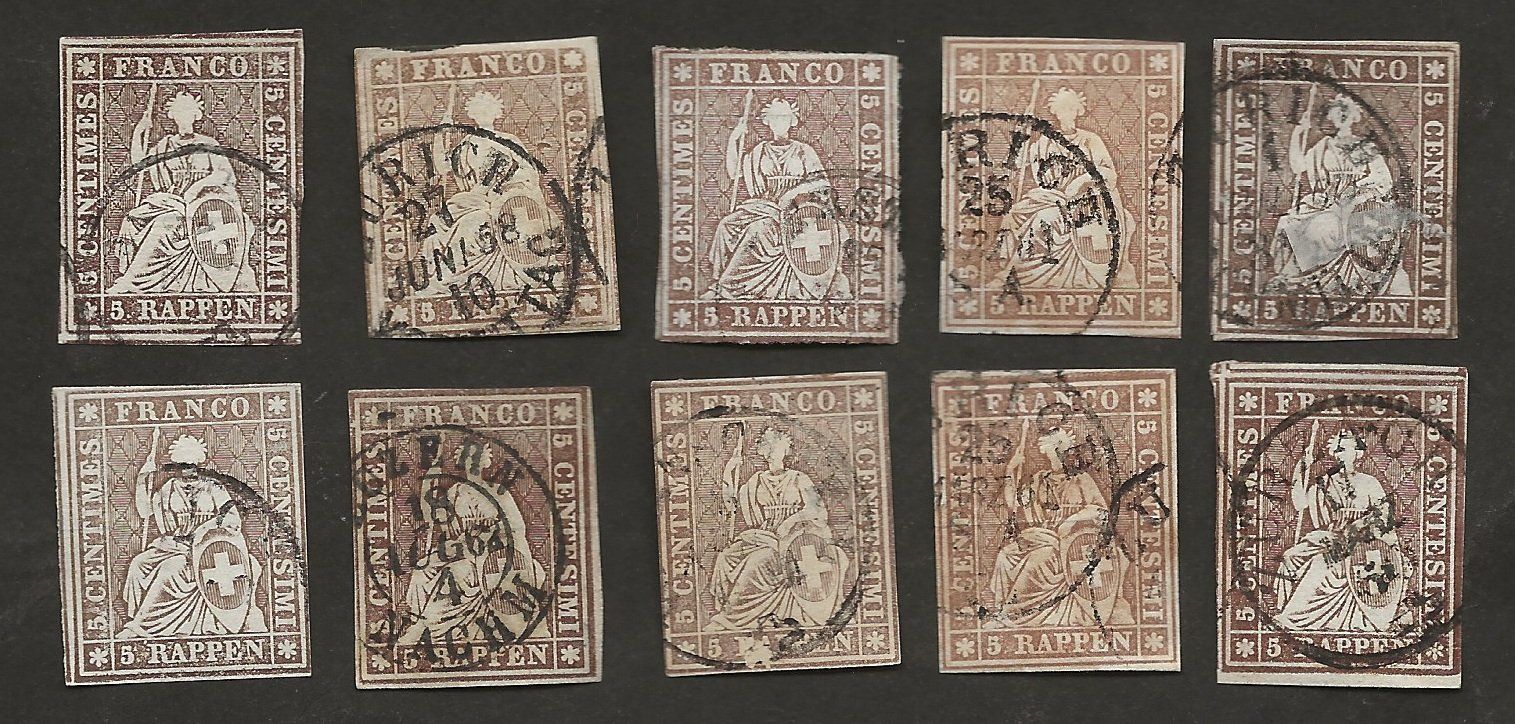 Alle Briefmarken: Schweiz 10 Strubel – Gebraucht aus Au ZH von xelagreb01