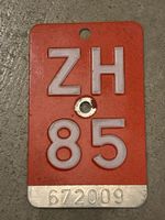 Velonummer ZH 85