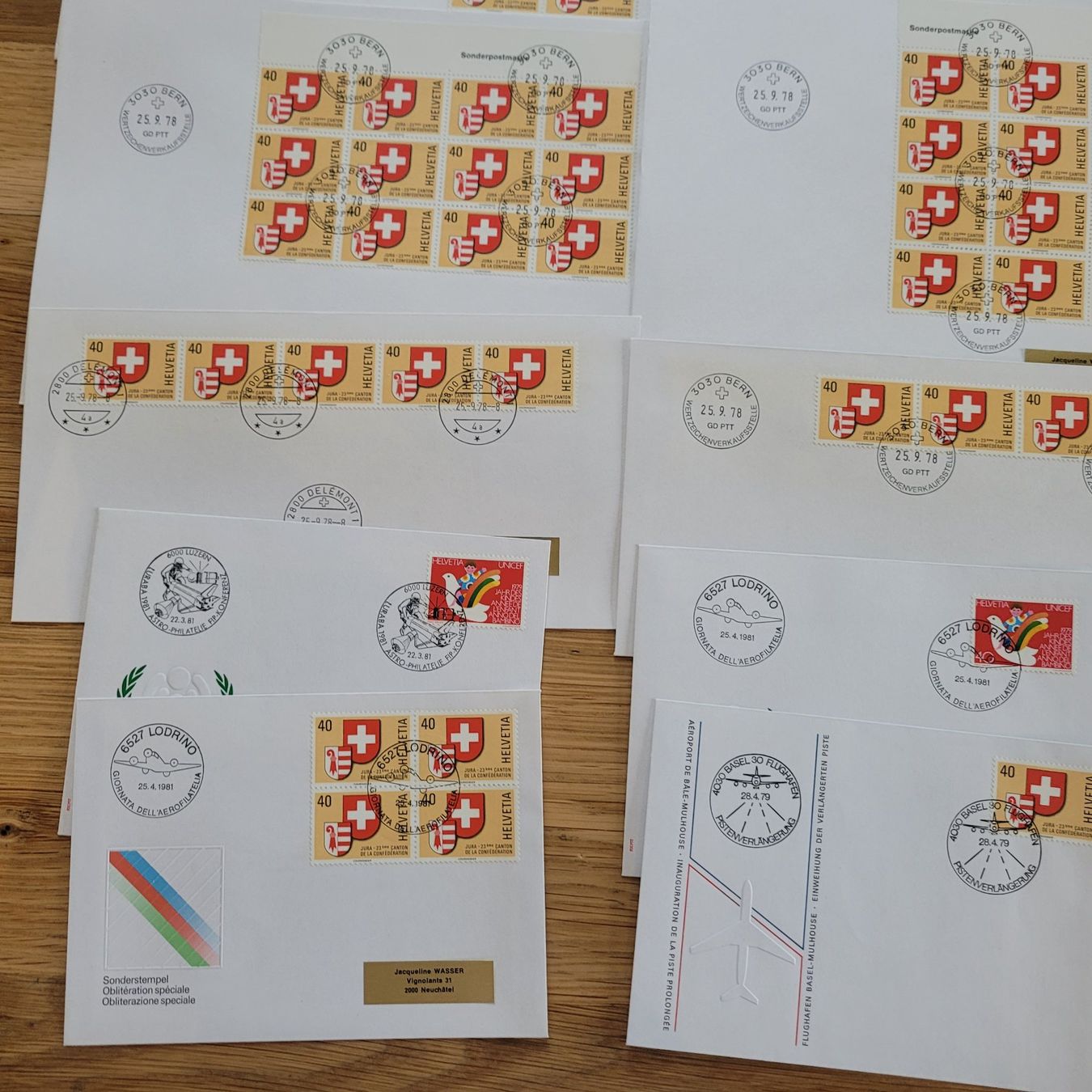 Alle Briefmarken: Lot de documents Jura – Gebraucht aus Biel/Bienne von Destockweb 2