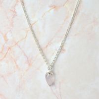 Halskette Silber 925 & Rosenquarz (SK66.AH466RQ)