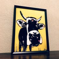 Swiss Cow - Pop Art - Kuh Kunst Bild Modern Natur Alp