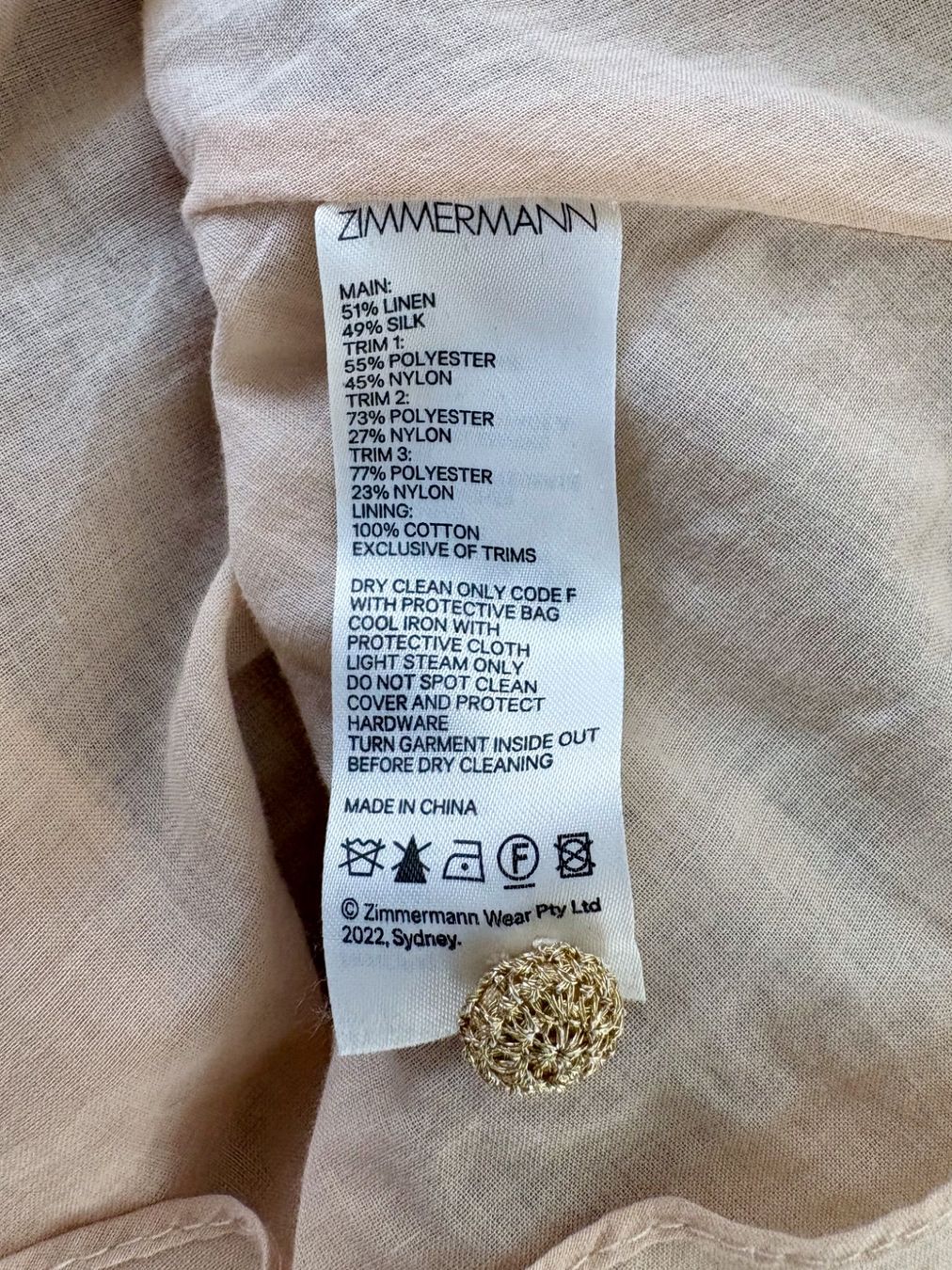 Zimmermann Robes: ZIMMERMANN | Celestial Mini-Kleid Leinen/Seide, Gr. 4 (EU44) – D'occasion à Zumikon par Pauls_Collection 6