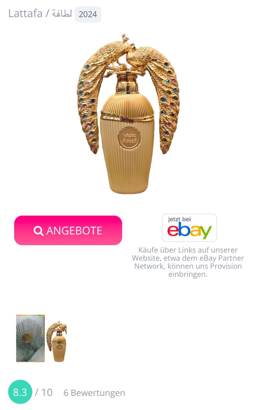 Lattafa Profumi & Eau de Toilette: LATTAFA AFEEF EDP 2ML ABFÜLLUNG – Nuovo e nell'imballaggio originale da Zürich venduto da deruja 2