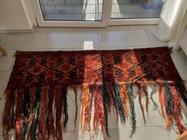Vintage Wandteppich, Orientteppich, Rot-Gold Muster, Top!