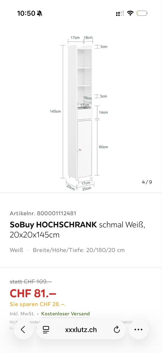Schränke: Badezimmer Hochschrank – Neu (gemäss Beschreibung) aus Zürich von alice.rose 2