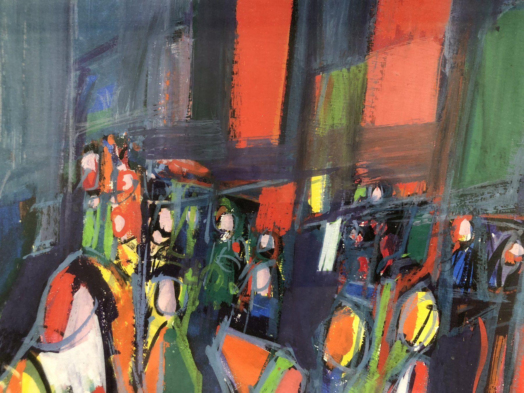 Dipinti: Werner Christen (1912-1983) - Tempera a. Karton - "Das Fest" – Usato da Schaffhausen venduto da durruti 2