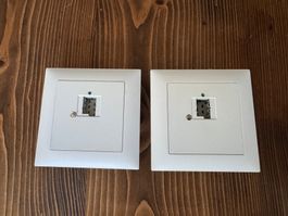 2 Stk. Telefonsteckdosen TT83 6 polig UP Feller Ediziodue