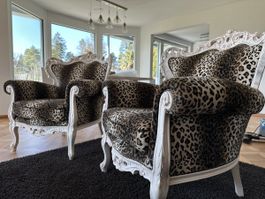 Wohnzimmer Leopardensessel 2x