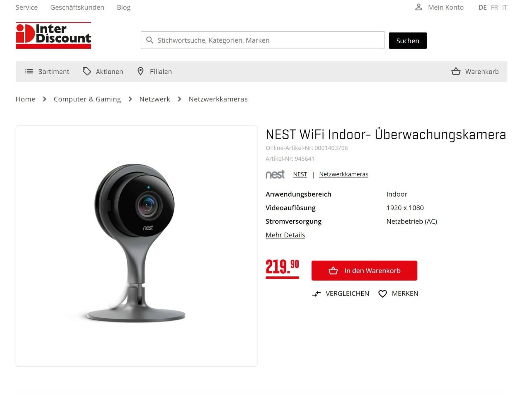 Webcam: Google Nest Kamera A0005 – Usato da Collonges venduto da arashee 3