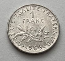 1 Franc Münze aus Frankreich, Jahrgang 1966, Rarität! -XF-40