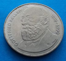 Gedenkmünze 1990 Gottfried Keller, 1819-1890