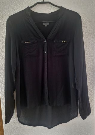 Nile Damen Bluse schwarz 100% Seide Grösse XS/S