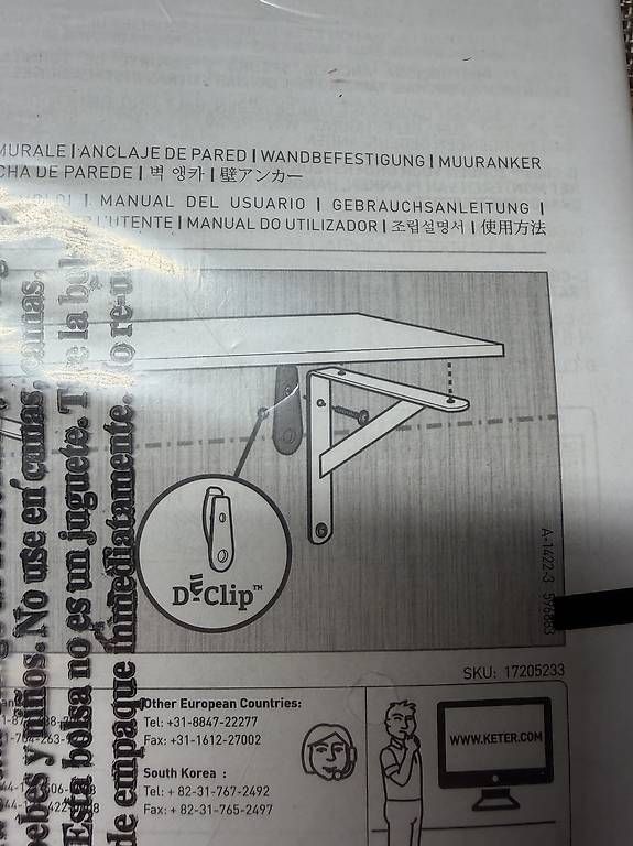 Ancore: Keter D-Clip Wandbefestigung Anker – Nuovo e nell'imballaggio originale da Schönenberg ZH venduto da Helicase 1