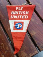 Vintage original Aviatik Wimpel  Fly British United ca. 1960