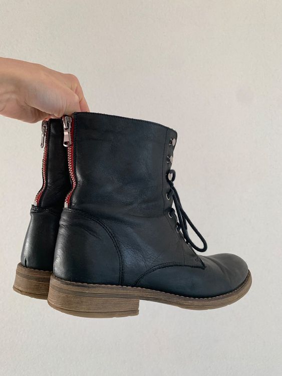 Leder Stiefeletten Für Mädchen - Britische Herbst & Winter Boots Mit Wärmefutter