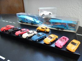 Alte 911Porsche Modelle 10 St mit Autotransporter von Wiking