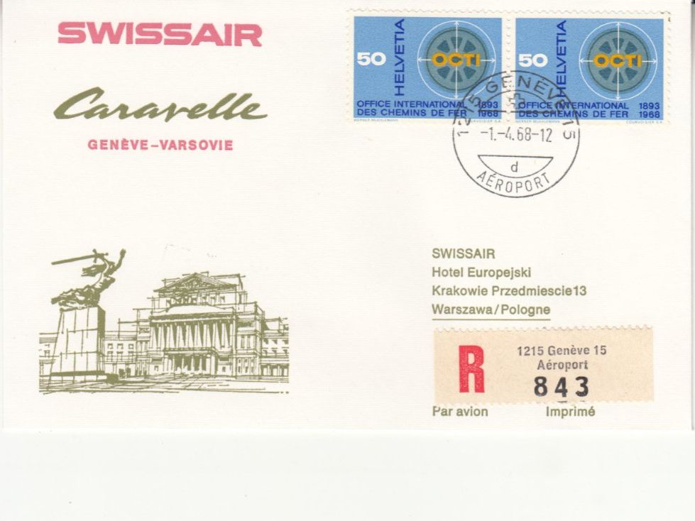 Tutti i francobolli: SLH RF 68.5a Genève-Warschau – Usato da Bürglen TG venduto da StampGraf