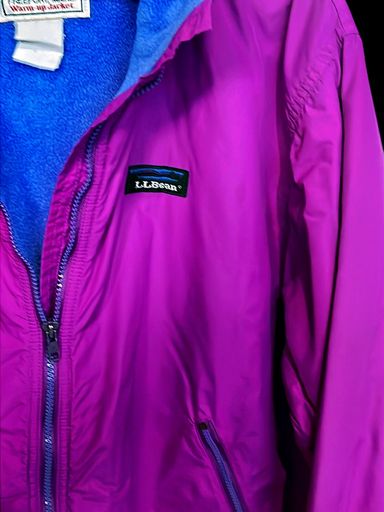 Giacche: Vintage L.L. Bean Lila Warm-up Jacke mit blauem Fleecefutter – Usato da Zug venduto da vinokilo 5
