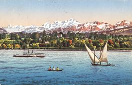 Genève (GE) – Chaîne du Mont-Blanc, vue depuis le Parc