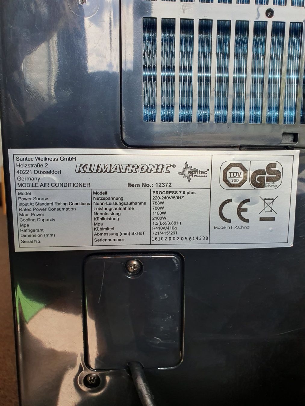 Klimageräte: Mobile Klimaanlage Suntec Klimatronic Progress 7.0 plus – Gebraucht aus Zumikon von zumileu 4