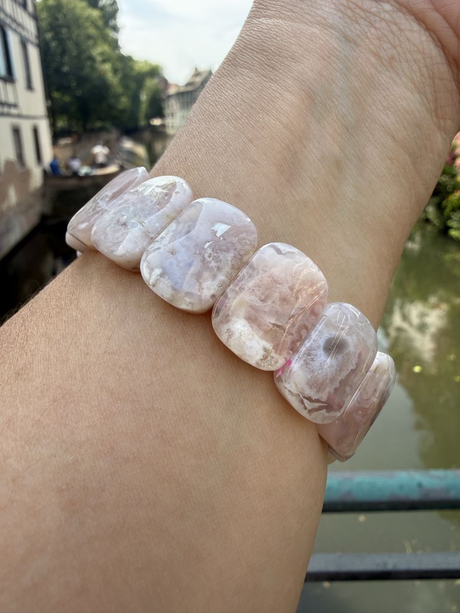 Bracciali & Braccialetti: Sakura Achat Armband  Rosa – Elastischer Kirschblüten – Nuovo (secondo la descrizione) da Jegenstorf venduto da SteinGlanz 7
