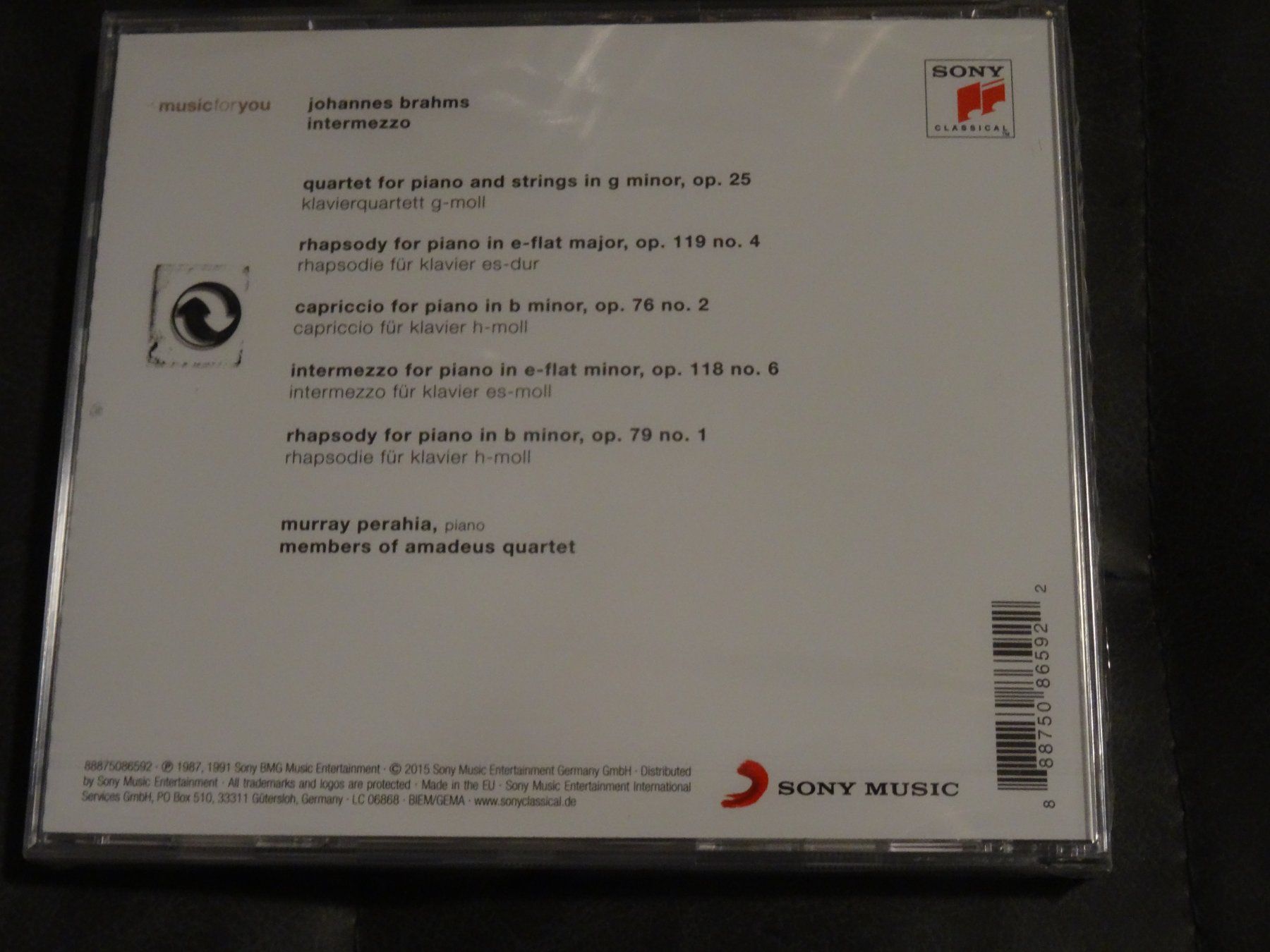 CD: CD Brahms Intermezzo Murray Perahia NEU – Nuovo e nell'imballaggio originale da Olten venduto da Disc-Ausverkauf 1