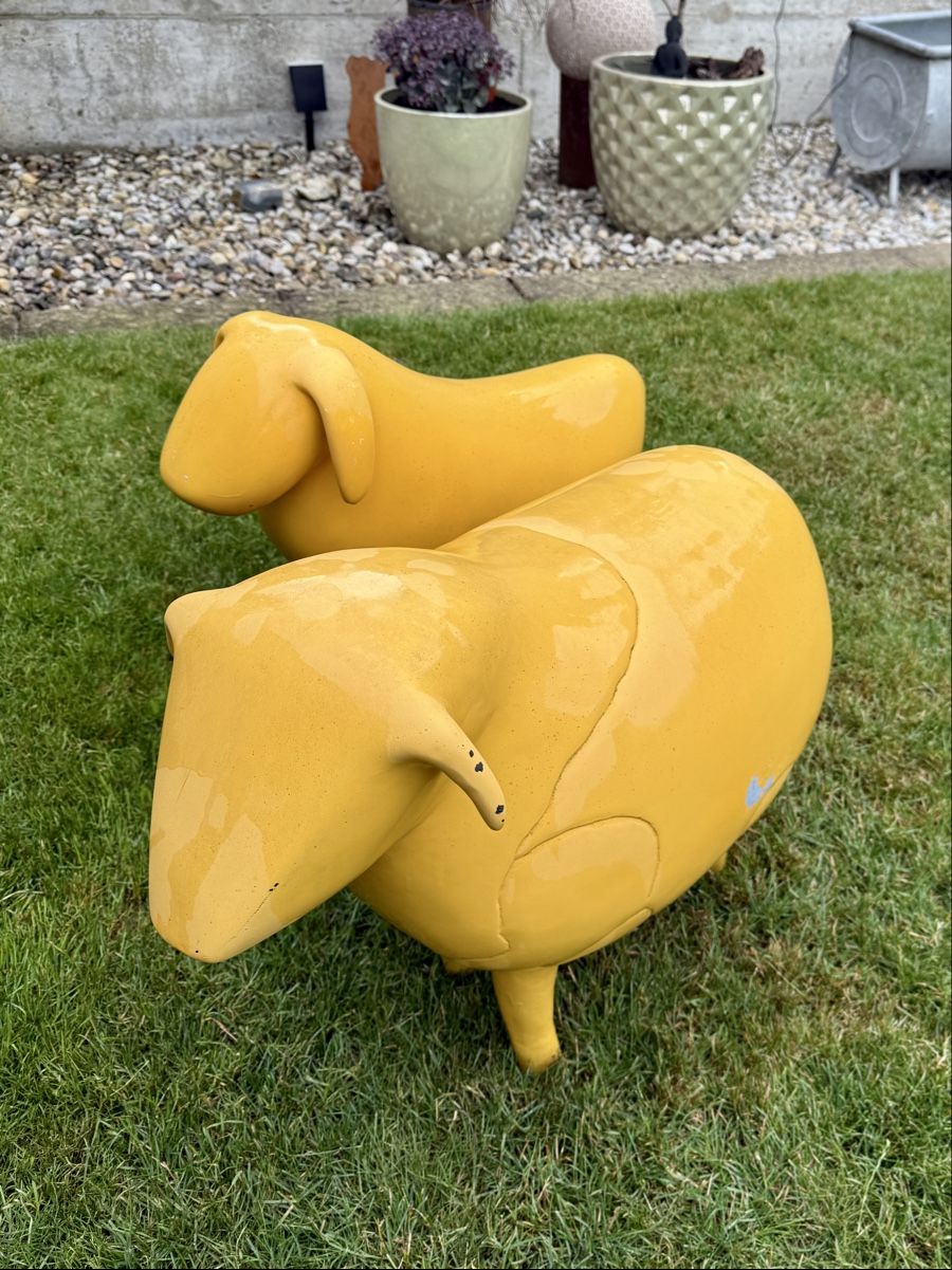 Tutte le decorazioni: Deko-Schafe gelb 2er-Set Garten-Dekoration – Usato da St.Gallen venduto da Bachweid 1