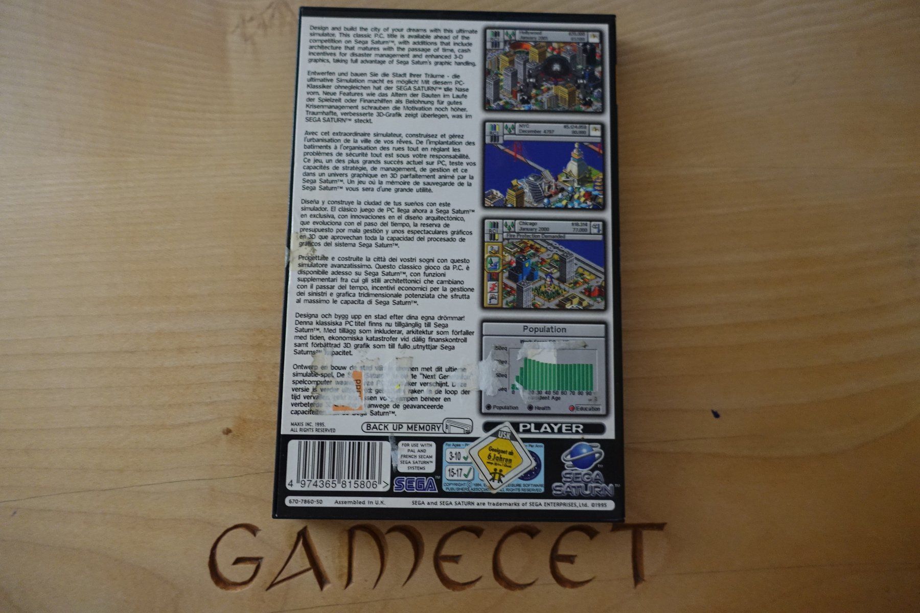 Sega Spiele: SimCity 2000 - Sega Saturn – Defekt aus Steinach von Gamecet 2