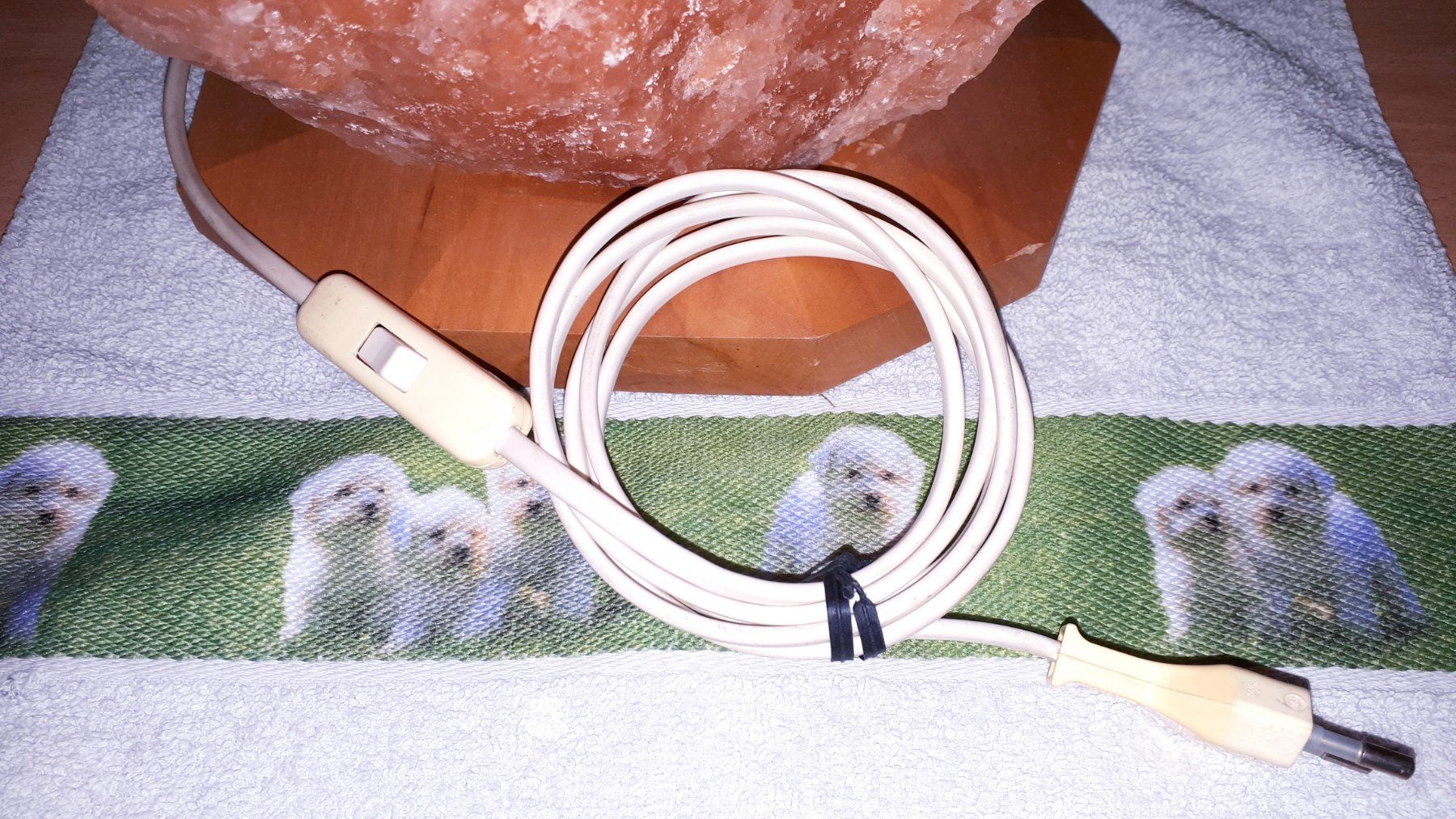 Lampade: grosse SalzKristallLampe mit Holzsockel – Usato da Weiningen ZH venduto da nic_5lqm 2