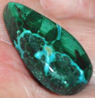 Cabochon L-693 - Chrysokoll Malachit Birne - 25x14mm